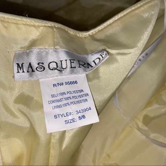 Masquerade Prom Dress, Yellow Tulle w/Polka Dots, sz 5/6 - Picture 5 of 11